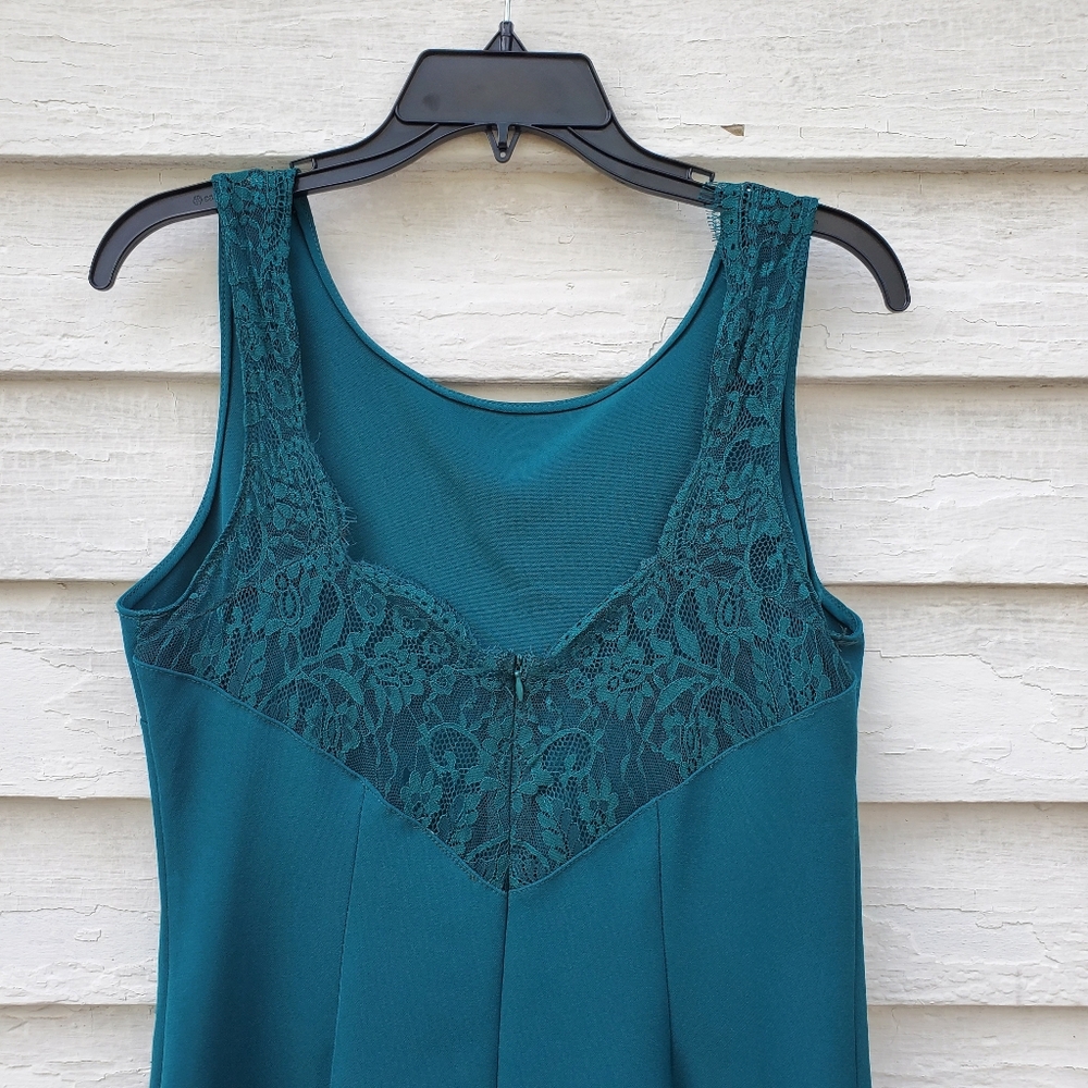 Teal Lace Detail Dress